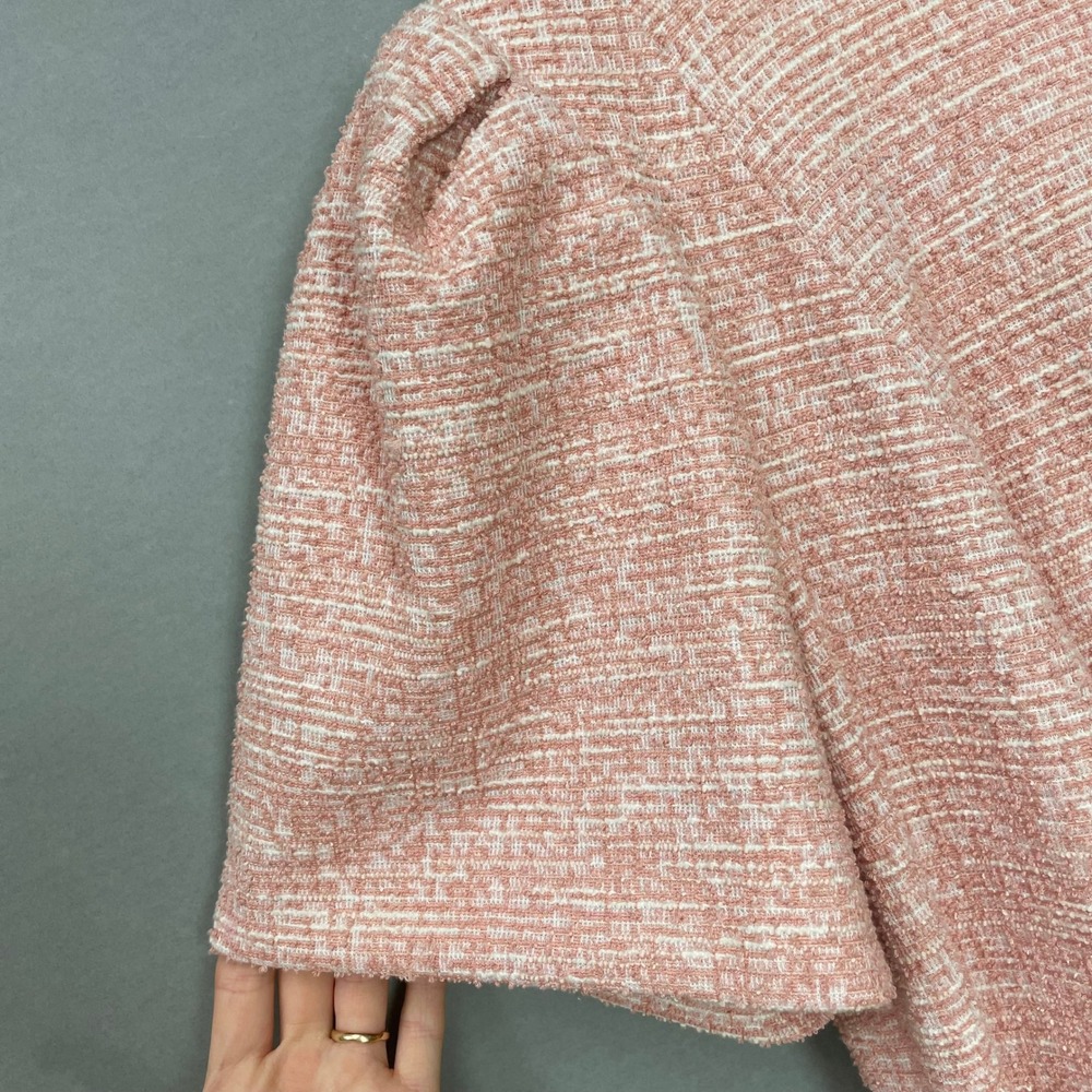 Calvin Klein Tweed Dress Sheath Dress Short Puff Sleeve Plus Size 18W Pink Women - Picture 10 of 13